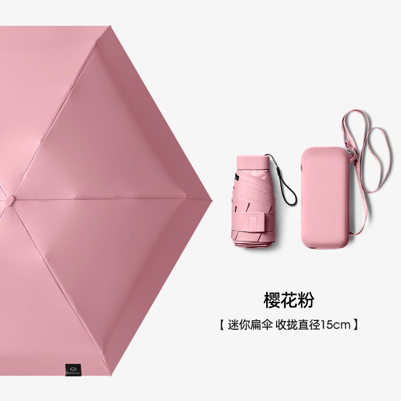 Generic 50% Fold Capsule Sun Umbrella Women Sun Protection UV Sunshade Sunny Umbrella Large Wholesale Custom Folding Ultra Light Umbrella - Image 2