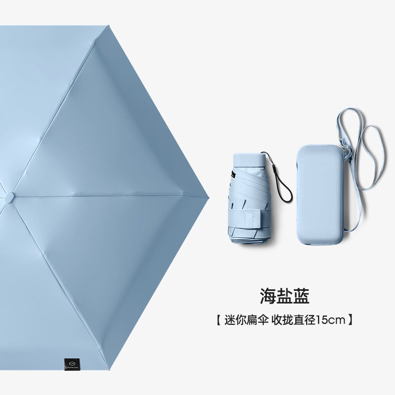 Generic 50% Fold Capsule Sun Umbrella Women Sun Protection UV Sunshade Sunny Umbrella Large Wholesale Custom Folding Ultra Light Umbrella - Image 1
