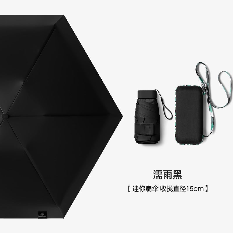Generic 50% Fold Capsule Sun Umbrella Women Sun Protection UV Sunshade Sunny Umbrella Large Wholesale Custom Folding Ultra Light Umbrella - Image 3