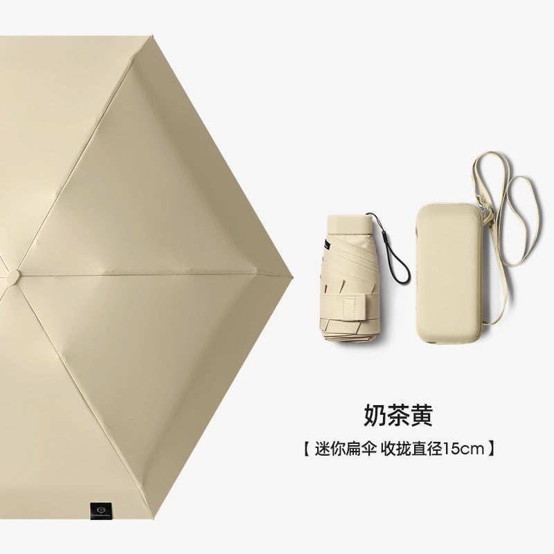 Generic 50% Fold Capsule Sun Umbrella Women Sun Protection UV Sunshade Sunny Umbrella Large Wholesale Custom Folding Ultra Light Umbrella - Image 4