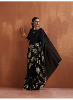 trueBrowns trueBrowns Black Metallic Ready To Wear Saree  - Image 3