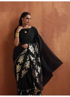 trueBrowns trueBrowns Black Metallic Ready To Wear Saree  - Image 5