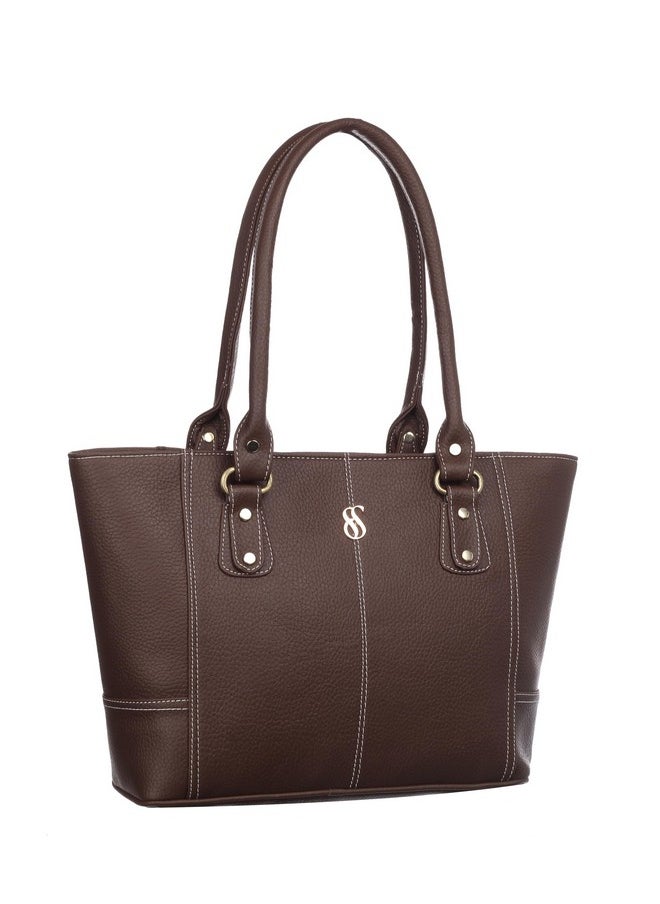 Fostelo Fostelo Women's Vegan Leather Everly Handbags Shoulder Hobo Bag Ladies Purse (Brown) (Large)  - Image 2
