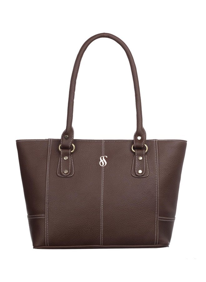 Fostelo Fostelo Women's Vegan Leather Everly Handbags Shoulder Hobo Bag Ladies Purse (Brown) (Large)  - Image 1