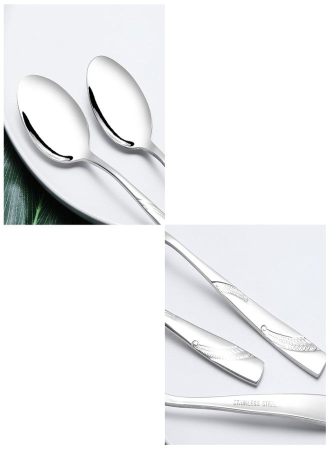 Nicesh 16-Piece Stainless Steel Dessert Spoon, 6.02-Inch Dessert Spoon Silverware Set - Image 2