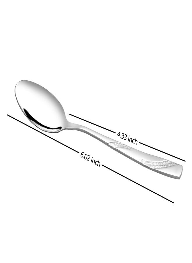 Nicesh 16-Piece Stainless Steel Dessert Spoon, 6.02-Inch Dessert Spoon Silverware Set - Image 3