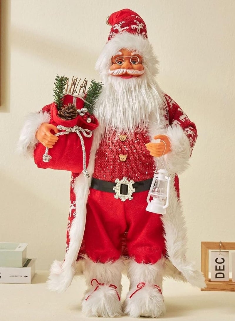 VUCATIN Christmas Santa Figurine Decorations Standing Christmas Santa Claus Doll Santa Knitted Doll Xmas Ornament Cute and durable Gift for Holiday Party Home Decorations - Image 1