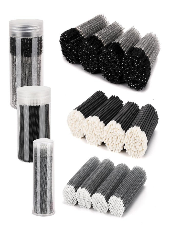 تي بيست ماكس مجموعة أدوات تركيب الرموش مكونة من 1500 قطعة، تشمل 500 فرشاة ماسكارا، 500 فرشاة شفاه، 500 مسحة قطنية صغيرة سوداء، وفرشاة رموش للاستخدام مرة واحدة، وأداة وضع مكياج مع 3 عبوات قابلة لإعادة الاستخدام. - Image 1