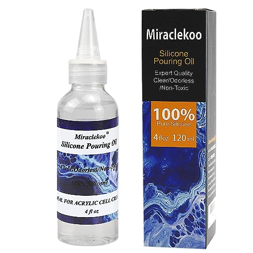 Miraclekoo Silicone Pouring Oil Pure Silicone Oil for Creating Cell in Acrylic Paint Resin Pouring,4 Ounce - Image 1