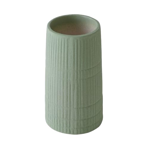 PUREZENTO Green 'BlushGroove' Ceramic Ribbed Vase - 5 Inch (Pack of 1) | Decorative Ribbed Vase for Dried Flowers & Pampas Grass | Centerpiece Vases for Modern Home Decor, Living Room, Office Decor - Image 5