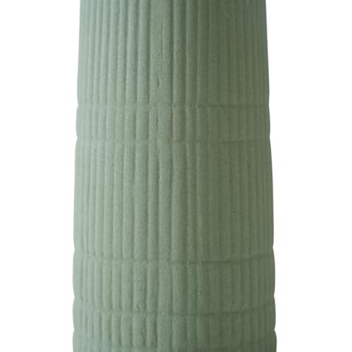 PUREZENTO Green 'BlushGroove' Ceramic Ribbed Vase - 5 Inch (Pack of 1) | Decorative Ribbed Vase for Dried Flowers & Pampas Grass | Centerpiece Vases for Modern Home Decor, Living Room, Office Decor - Image 4