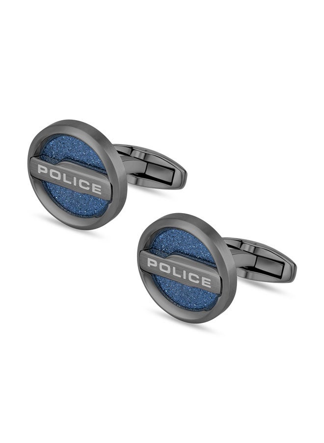 POLICE Orbium Round Stainless Steel Cufflinks for Men - Image 2