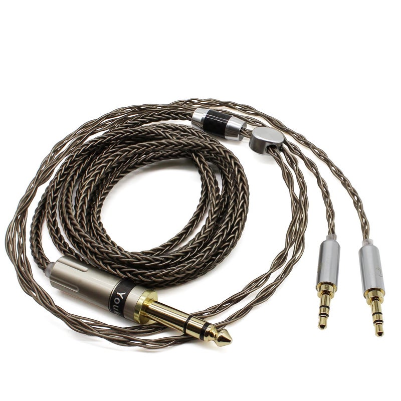 كابل ترقية صوتي مطلي بالفضة من ، قابل للاستخدام مع سماعات Hifiman HE4XX وHE-400i، بطول 1.6 متر، يحتوي على 8 أسلاك بقطر 3.6 مم (8 × (1 مم × 19 نواة))، يوفر جودة صوت عالية، نقية ومليئة بالتفاصيل الدقيقة؛ يدعم نقل الصوت بشكل فعال بين منافذ 6.35 مم و3.5 مم. - Image 1