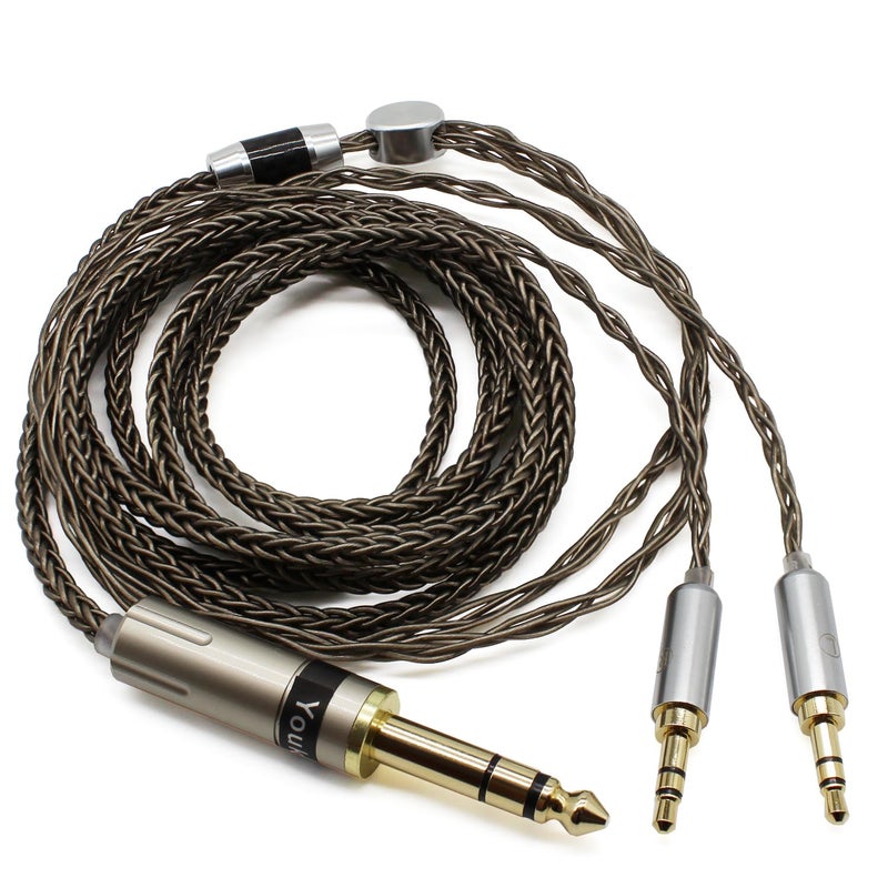 كابل ترقية صوتي مطلي بالفضة من ، قابل للاستخدام مع سماعات Hifiman HE4XX وHE-400i، بطول 1.6 متر، يحتوي على 8 أسلاك بقطر 3.6 مم (8 × (1 مم × 19 نواة))، يوفر جودة صوت عالية، نقية ومليئة بالتفاصيل الدقيقة؛ يدعم نقل الصوت بشكل فعال بين منافذ 6.35 مم و3.5 مم. - Image 2