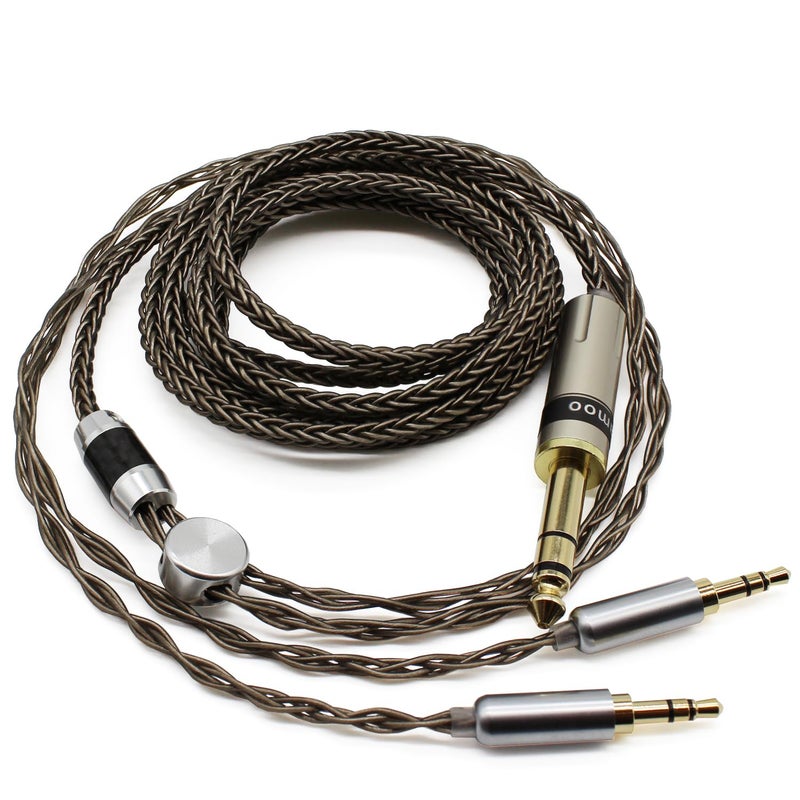 كابل ترقية صوتي مطلي بالفضة من ، قابل للاستخدام مع سماعات Hifiman HE4XX وHE-400i، بطول 1.6 متر، يحتوي على 8 أسلاك بقطر 3.6 مم (8 × (1 مم × 19 نواة))، يوفر جودة صوت عالية، نقية ومليئة بالتفاصيل الدقيقة؛ يدعم نقل الصوت بشكل فعال بين منافذ 6.35 مم و3.5 مم. - Image 4