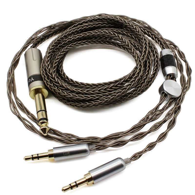 كابل ترقية صوتي مطلي بالفضة من ، قابل للاستخدام مع سماعات Hifiman HE4XX وHE-400i، بطول 1.6 متر، يحتوي على 8 أسلاك بقطر 3.6 مم (8 × (1 مم × 19 نواة))، يوفر جودة صوت عالية، نقية ومليئة بالتفاصيل الدقيقة؛ يدعم نقل الصوت بشكل فعال بين منافذ 6.35 مم و3.5 مم. - Image 3