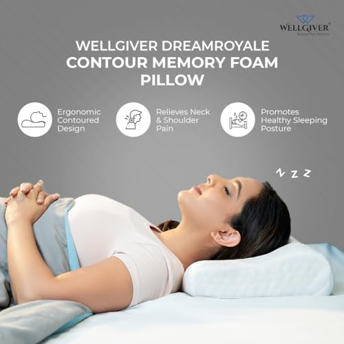 WELLGIVER Memory Foam Cervical Pillow | 2 Years Warranty | Orthopedic Cervical Pillow Neck Support Pillow for Sleeping, Neck & Shoulder Pain | 19 x 11 Inch | Standard | Removable Zipper Cover | Pack 1 - Image 5