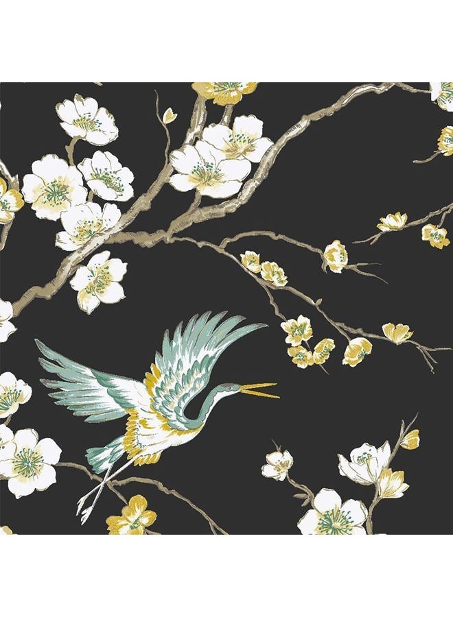 Transform Heron Black Peel and Stick Wall Cover Wallpaper - Image 4