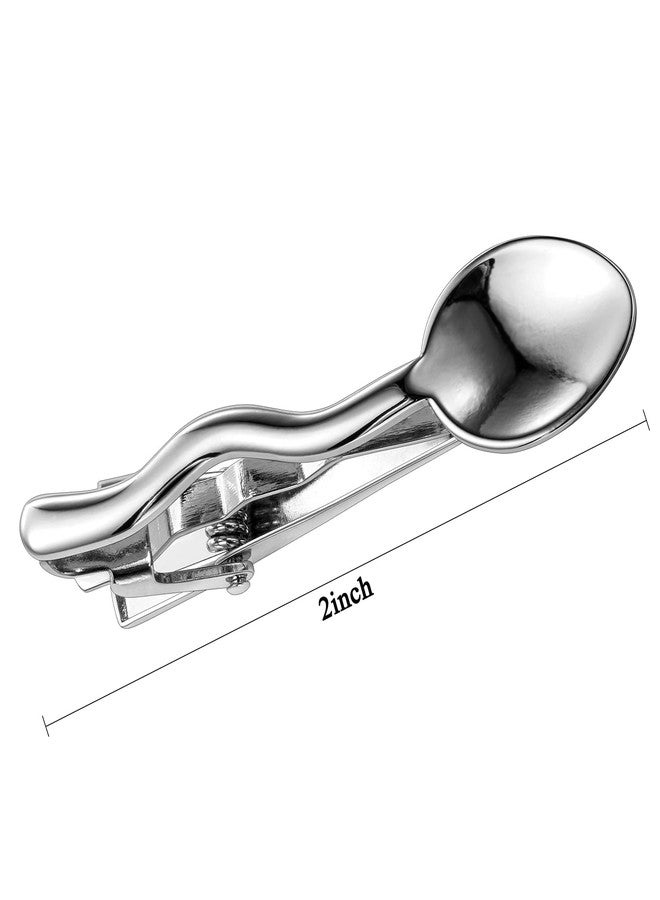 HAWSON 2 Inch Men's Spoon Tie Clip Silver Tie Bar for Wedding, Office, Formal Events Utensil-Inspired Groomsmen Accessories & Gifts - Image 4