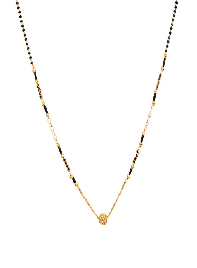 Cart Log مانجالسوترا بتصميم أنيق من كارت لوج | سلسلة أحادية الطبقة | قلادة مطلية بالذهب خفيفة الوزن | تصميم عصري مناسب للمكتب | خرز تقليدي - Image 1