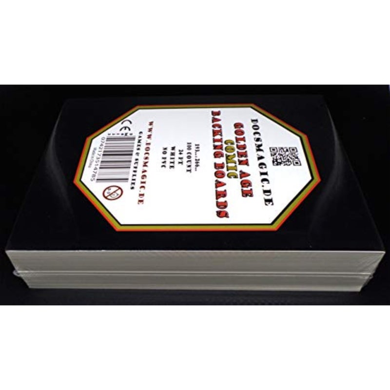 .de 100 Golden Age Size Comic Backing Boards - 193 x 266 mm - 24pt White - Image 4