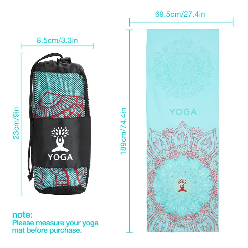 MoKo Yoga Towel, Non Slip Hot Yoga Mat Yoga Blanket Printing Pattern Quick Dry with Corner Pocket for Bikram, Pilates, Gym Workout, Outdoor Picnic, Lotus - Image 5