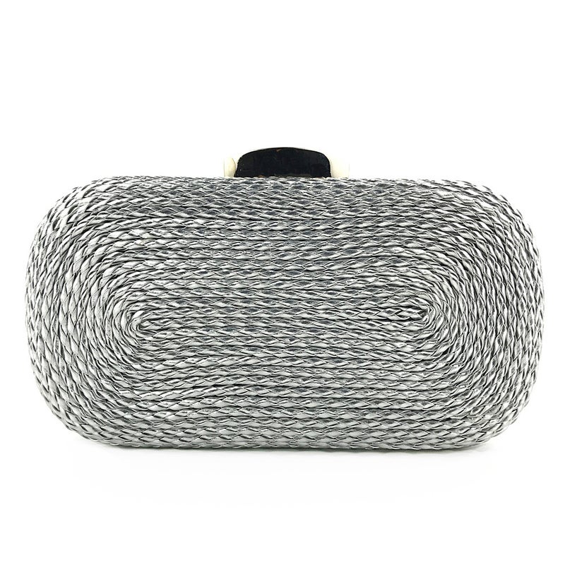 Lazada Spot Fashion Ladies Clutch Handmade Woven Pu Chain Bag Ladies Evening Bag - Image 1