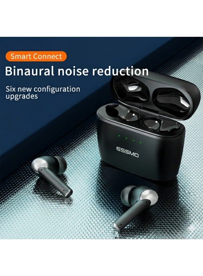 سماعات ESSMO Pro Buds اللاسلكية بتقنية بلوتوث من الجيل الخامس مع علبة شحن - صوت نقي، ميكروفون بخاصية إلغاء الضوضاء، سماعات أذن TWS لأجهزة iPhone و Android - Image 3