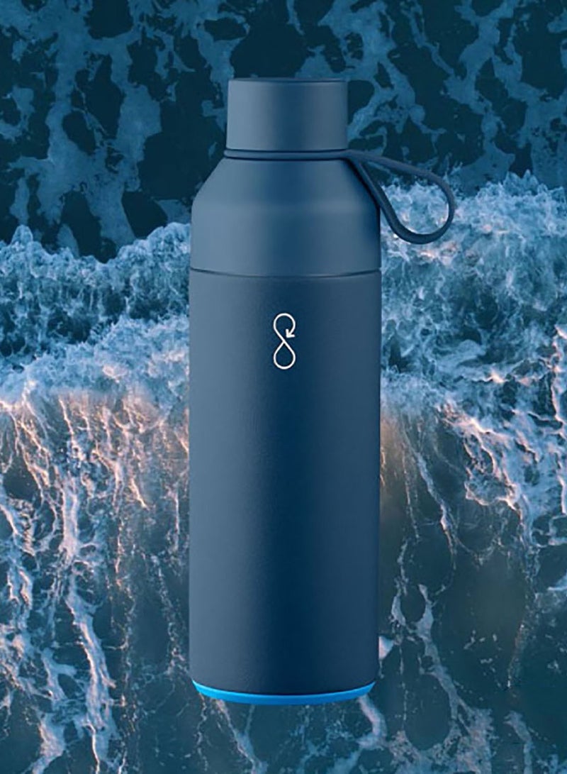 Ocean Bottle Eco-Friendly Stainless Steel Reusable Water Bottle Leakproof BPA Free Dishwasher Safe Double Wall Vacuum Insulated Thermos Flask - Ocean Blue (500Ml) - Image 2