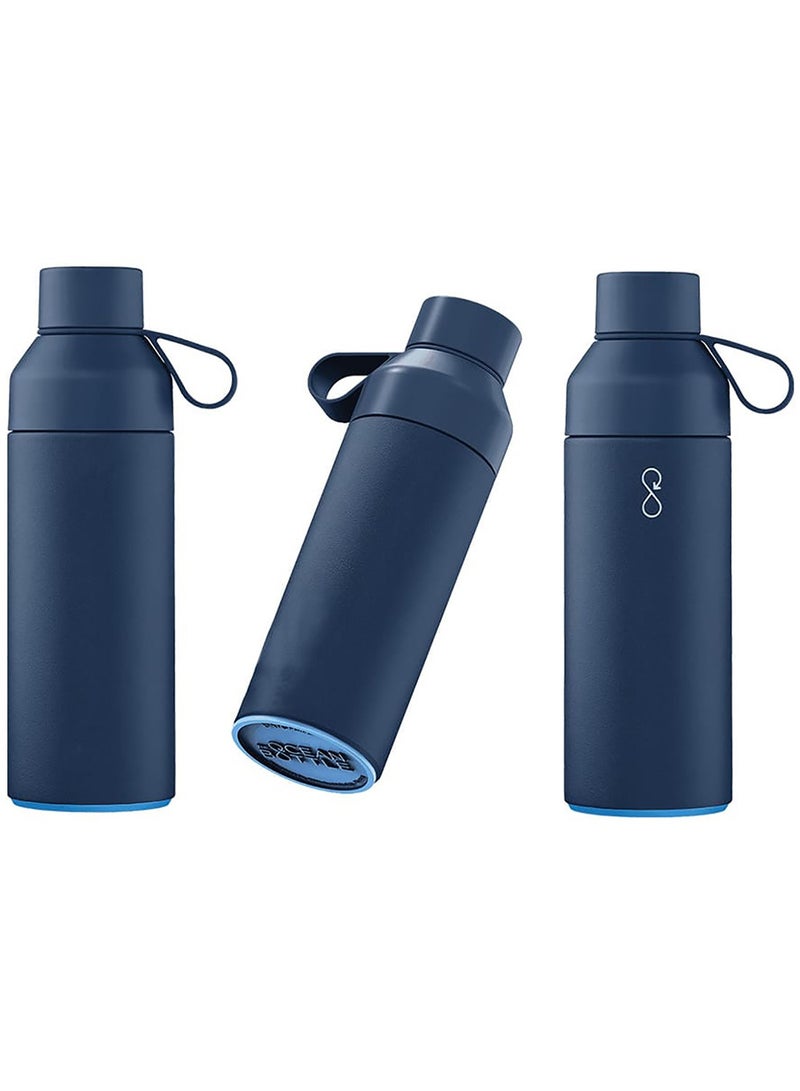 Ocean Bottle Eco-Friendly Stainless Steel Reusable Water Bottle Leakproof BPA Free Dishwasher Safe Double Wall Vacuum Insulated Thermos Flask - Ocean Blue (500Ml) - Image 3