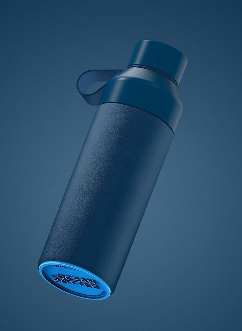 Ocean Bottle Eco-Friendly Stainless Steel Reusable Water Bottle Leakproof BPA Free Dishwasher Safe Double Wall Vacuum Insulated Thermos Flask - Ocean Blue (500Ml) - Image 4