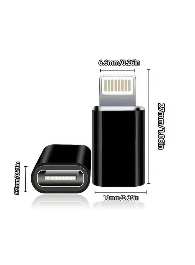 2 Pack USB C Female to Lightning OTG Adapter for iPhone 14 13 12 11 Charging Data Transfer - Image 3