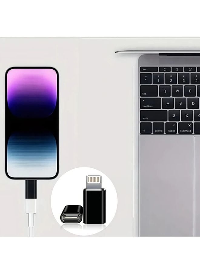2 Pack USB C Female to Lightning OTG Adapter for iPhone 14 13 12 11 Charging Data Transfer - Image 4