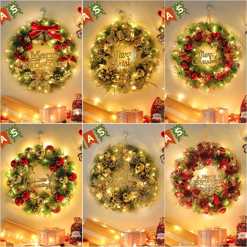 Christmas Decorations Garland Christmas Wreath El Mall Decorations Door Hanging High-End Pine Needle Ornaments Arrangement - Image 2
