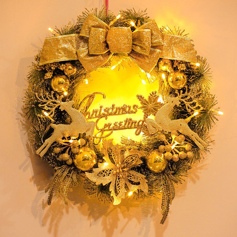 Christmas Decorations Garland Christmas Wreath El Mall Decorations Door Hanging High-End Pine Needle Ornaments Arrangement - Image 3