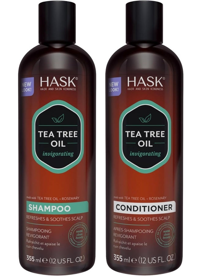 HASK TEA TREE OIL & ROSEMARY Invigorating Shampoo + Conditioner Set - Image 1