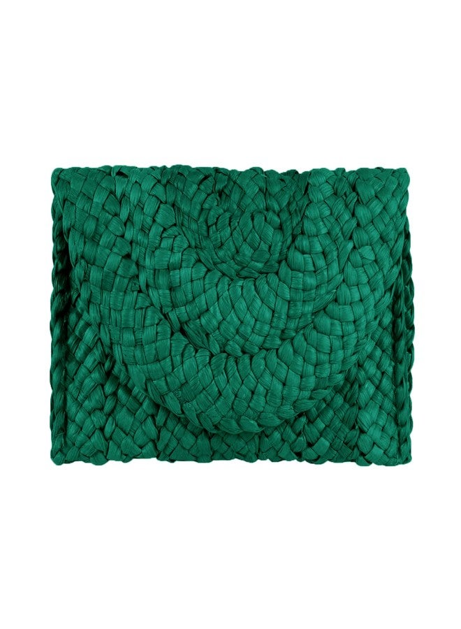 LUI SUI Women Straw Clutch Purse Handbag Straw Shoulder Bag Summer Beach Bag Woven Bag Envelope Purse Wallet - Image 1