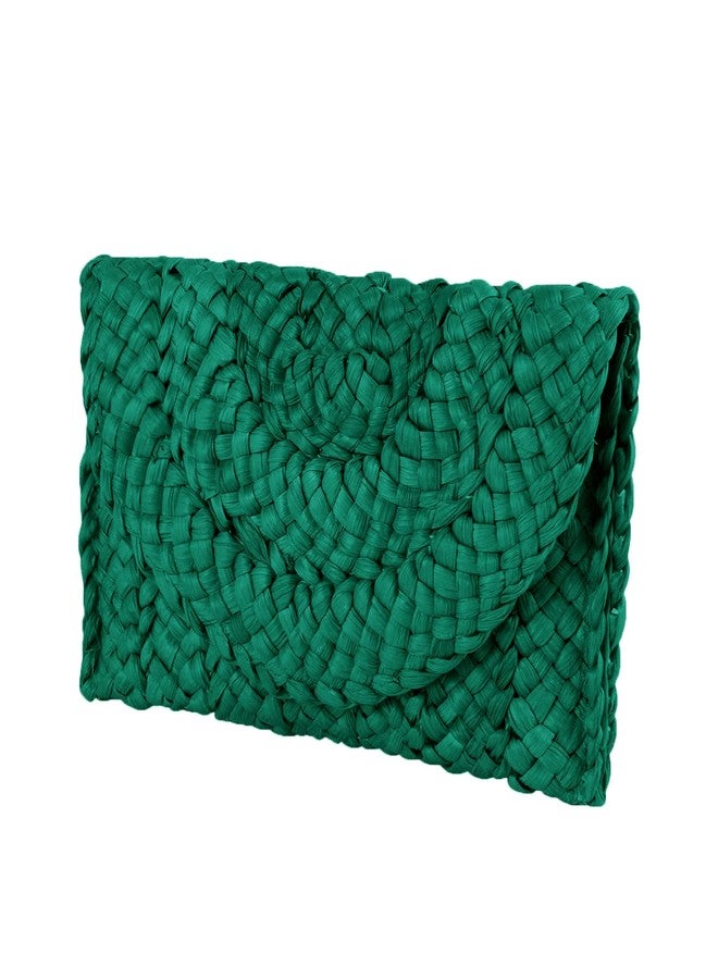LUI SUI Women Straw Clutch Purse Handbag Straw Shoulder Bag Summer Beach Bag Woven Bag Envelope Purse Wallet - Image 3