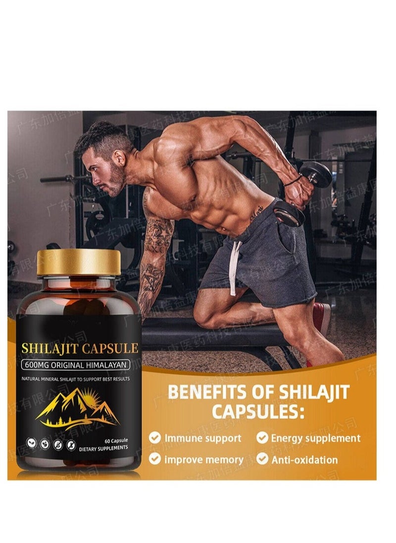 Shilajit RX - Himalayan Shilajit Capsules (Shilajeet) for Men and Women - 600 mg Equivalent - Natural Energy & Stamina Booster - 60 Veg Capsules - Fulvic Mineral Supplement - Image 1