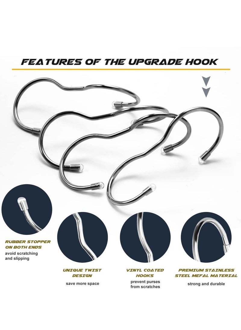 24PCS Purse Hooks for Closet Twist Design S Metal Hanger Hanging Purses Handbags Belts Scarves Hats Clothes Pans and Pots Silver - Image 5