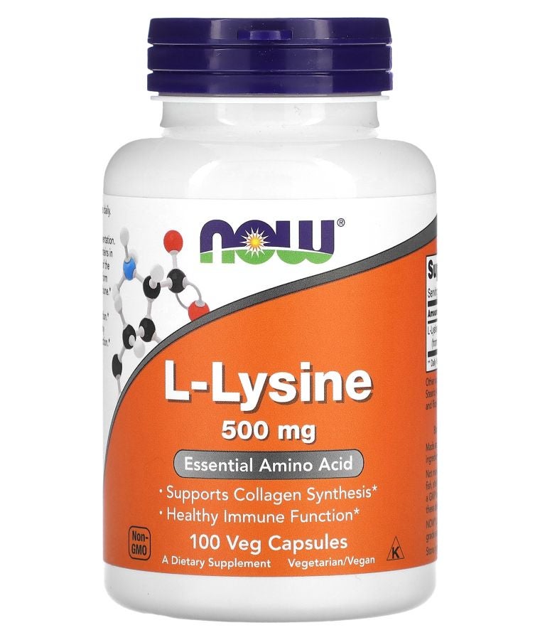 now L-Lysine 500 mg 100 Veg Capsules