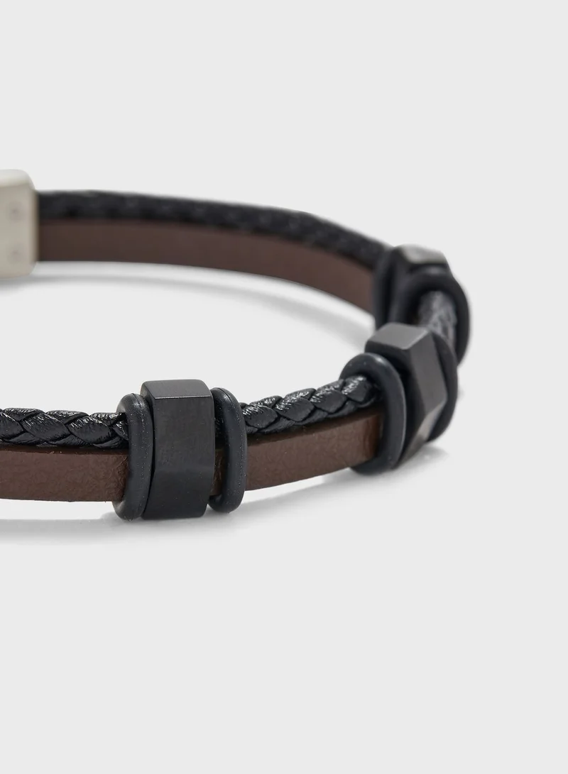 GUESS Cord Leather Bracelet