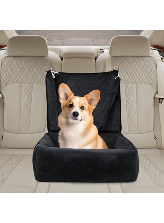 Black Dog Car Seat With Side Pockets Pet Travel Cushion For SUV Truck Front Back Seat - Image 5