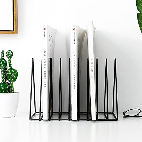 Sooyee 9 Slot Black Magazine Holder,Desktop File Sorter Organizer Triangle Bookshelf Decor Home Office - Image 4