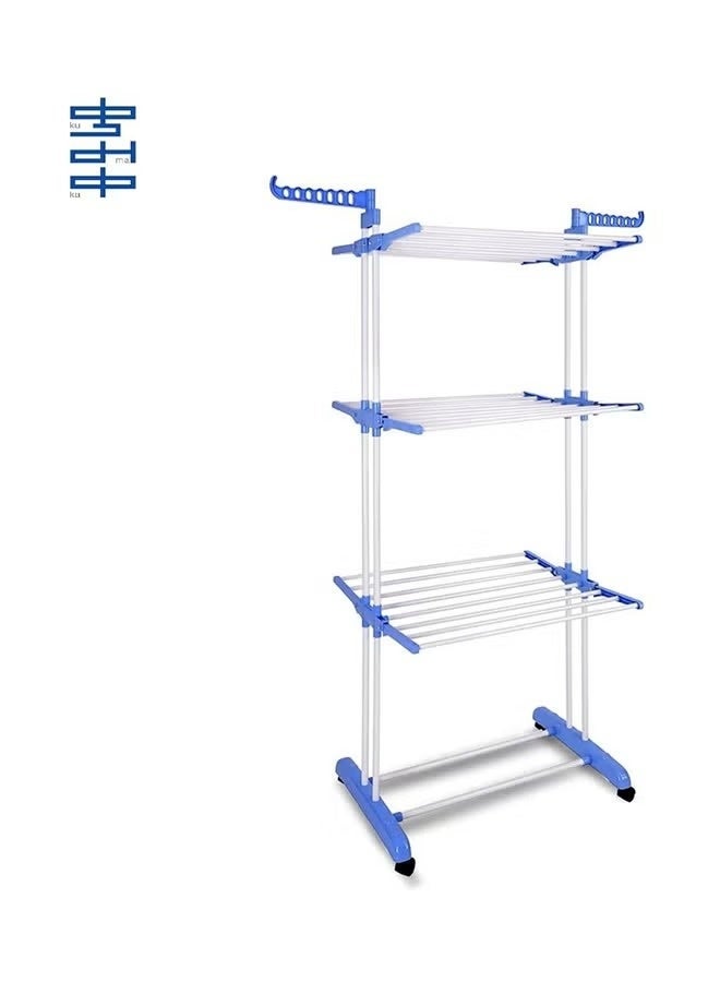 3-Layers Stainless Steel Clothes Hanger Multicolour 170x126x64cm - Image 3
