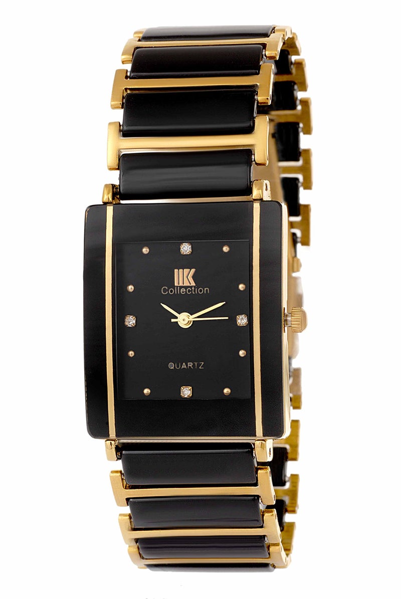 IIK COLLECTION Reactangle Studded Dial Metalic Bracelet Chain Strap Analogue Wrist Watch for Men and Boys - Image 2