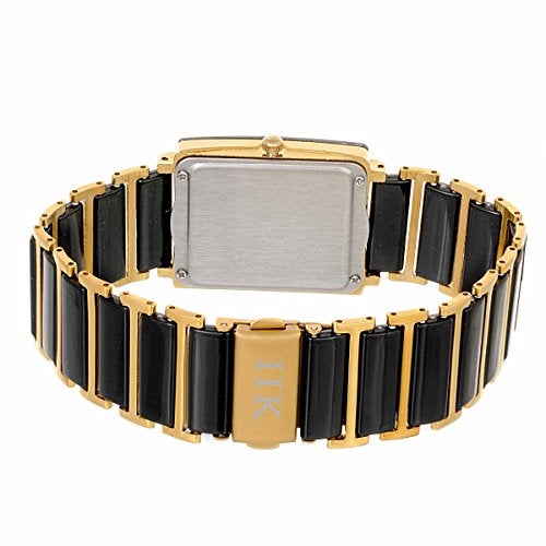 IIK COLLECTION Reactangle Studded Dial Metalic Bracelet Chain Strap Analogue Wrist Watch for Men and Boys - Image 4