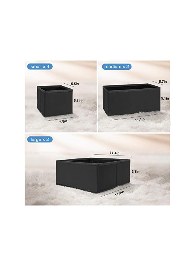 Zaboon 8 Set Clothes Organizers Dresser Drawer Organization Foldable Closet Organizer Underwear Basket Cubes Containers For Storing Clothes Black - Image 4