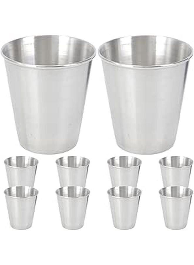 Stainless Steel Camping Cups 70ml 10 Pack Portable Reusable Drinkware For Outdoor Travel - Image 1
