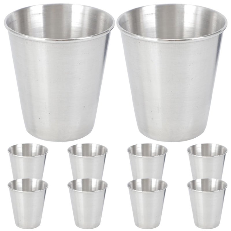 Stainless Steel Camping Cups 70ml 10 Pack Portable Reusable Drinkware For Outdoor Travel - Image 2